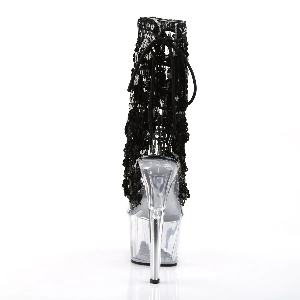 ADORE-1017SQF Pleaser Clear/Black Sexy Platform Shoes (Pole Dancing Heels)